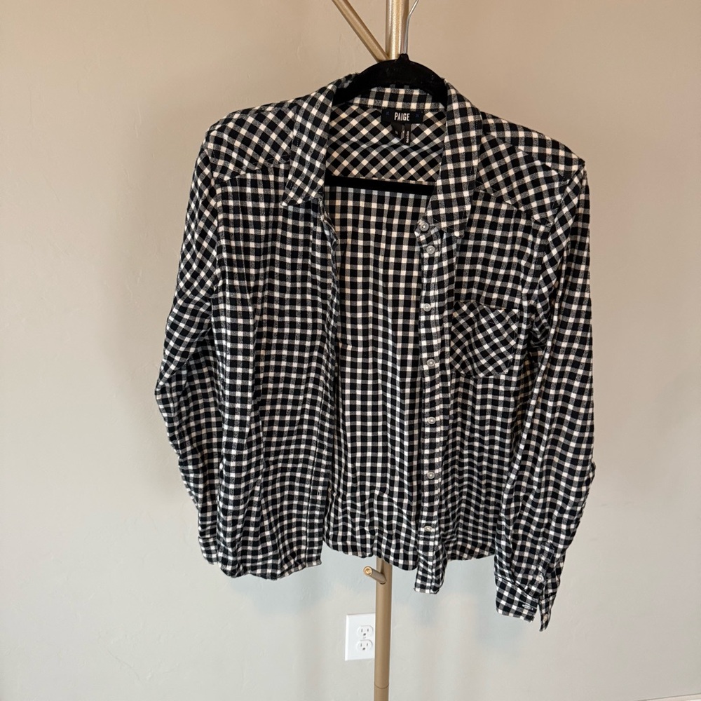 PAIGE Black and White Gingham Shirt